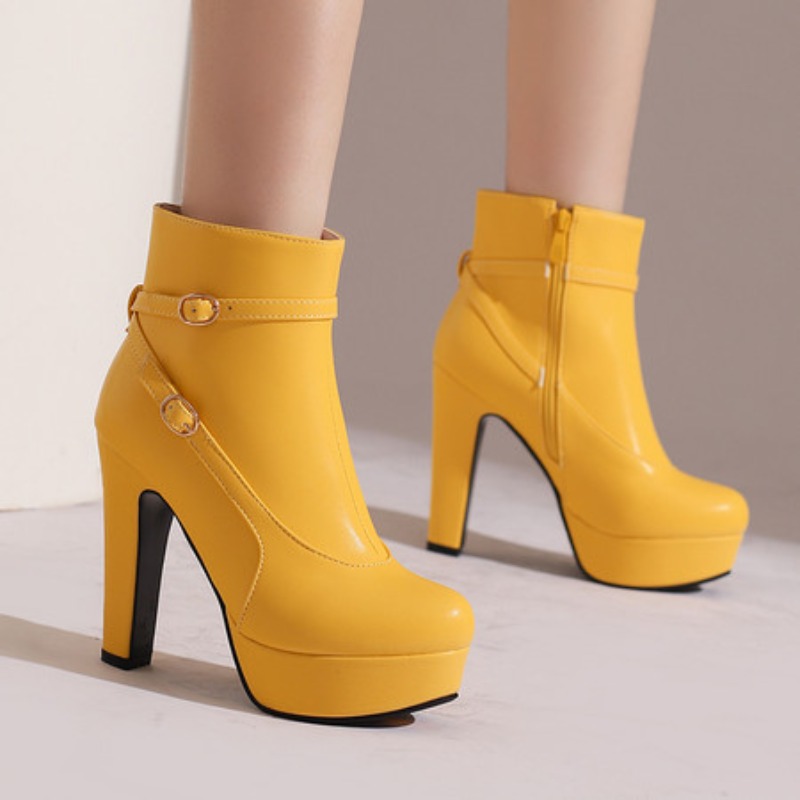 ファッショナブルなプラットフォームブーツ、女性用セクシーリベ - Ethnic Fashion Women のレビューと価格