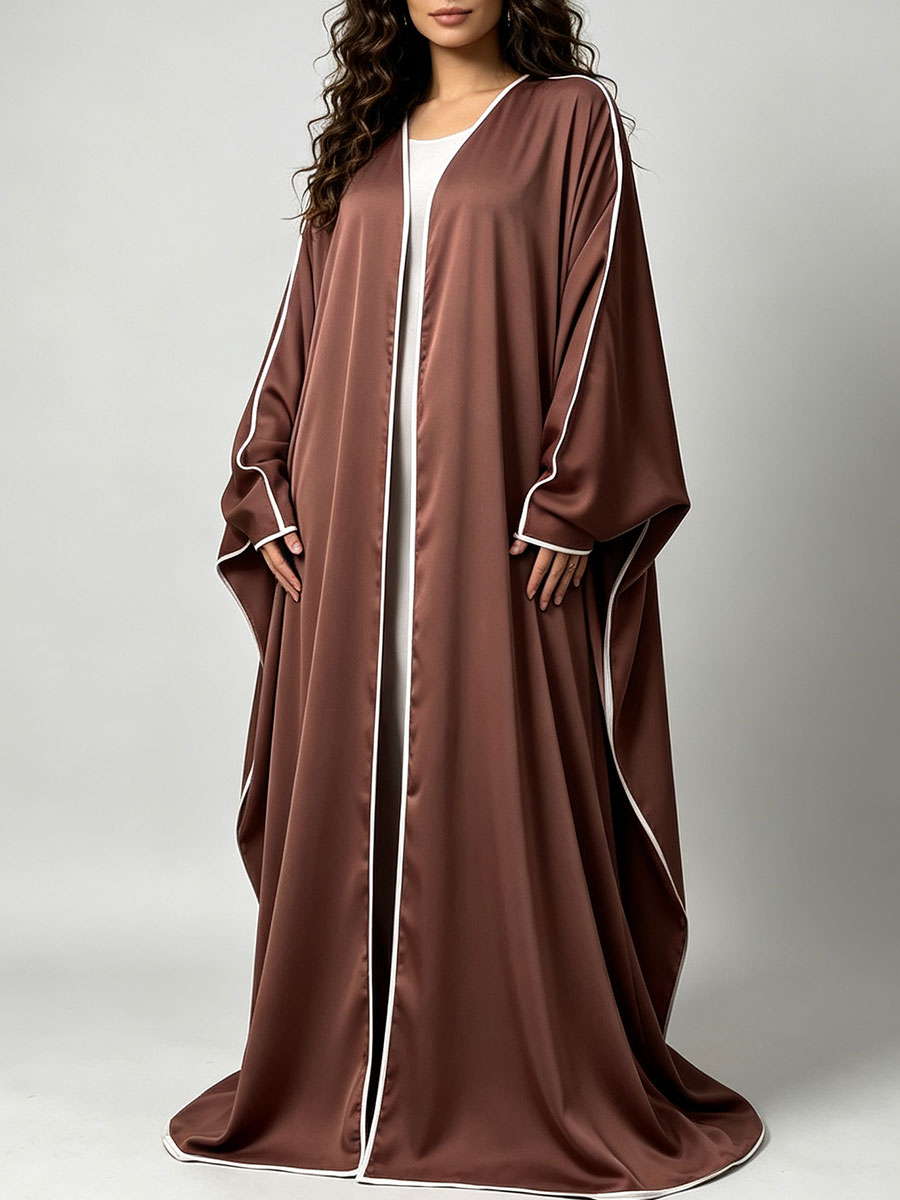 エレガントなサテンアバヤ着物、女性用ラグジュアリーホワイトパ - Abaya Modest Wear のレビューと価格