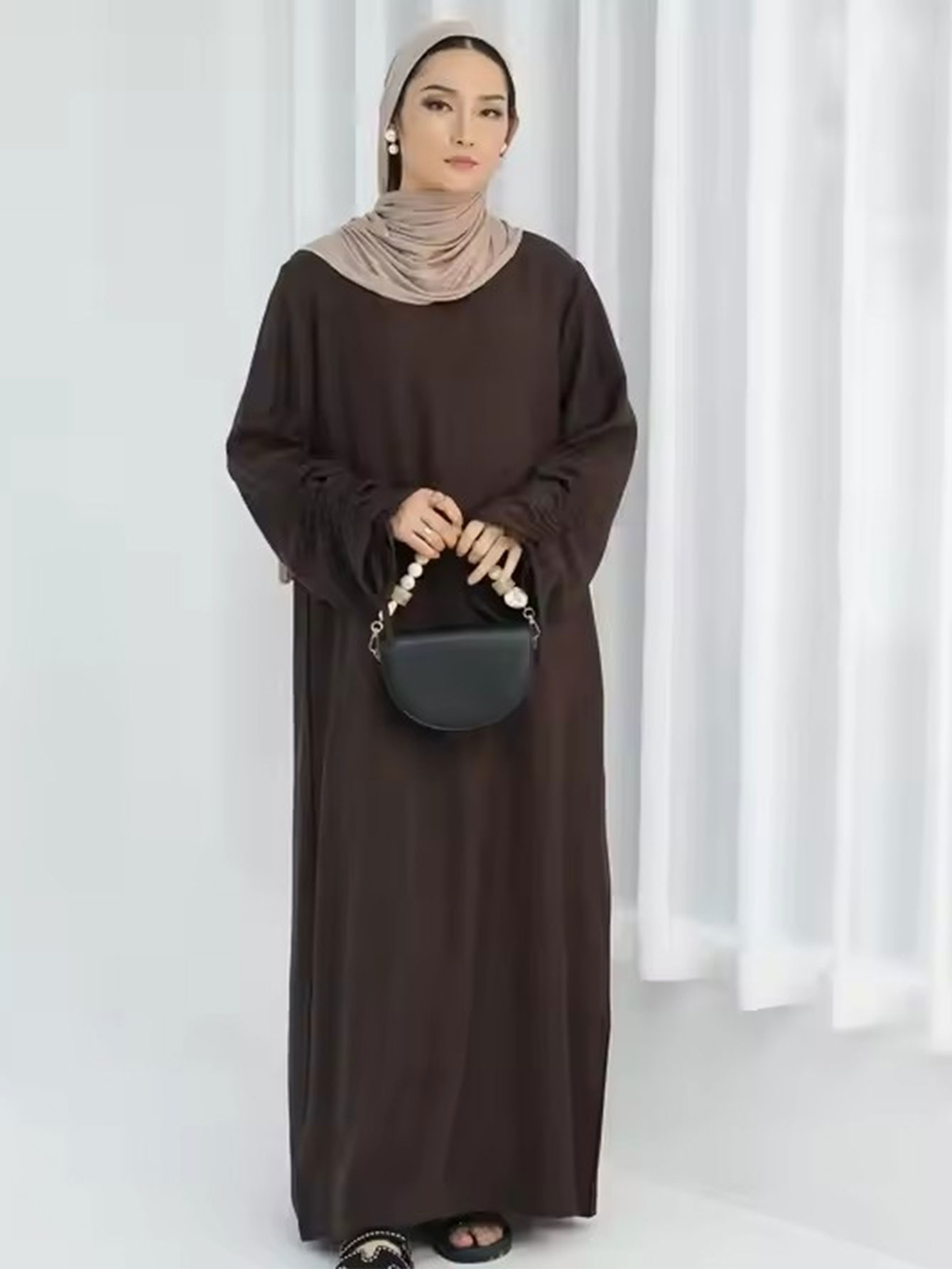 アバヤ-女性のためのレースアップスリーブのイスラム教徒のドレ - Abaya Modest Wear のレビューと価格