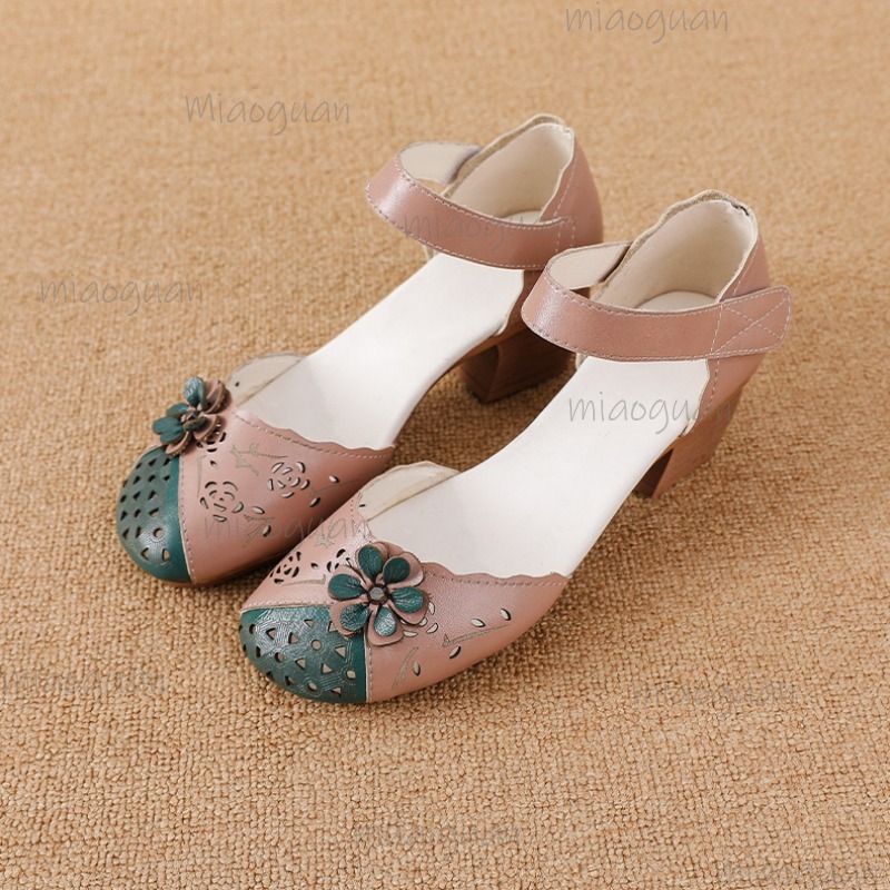 中空カバートゥグラディエーターサンダル花柄装飾アンクルストラ - Ethnic Fashion Women のレビューと価格