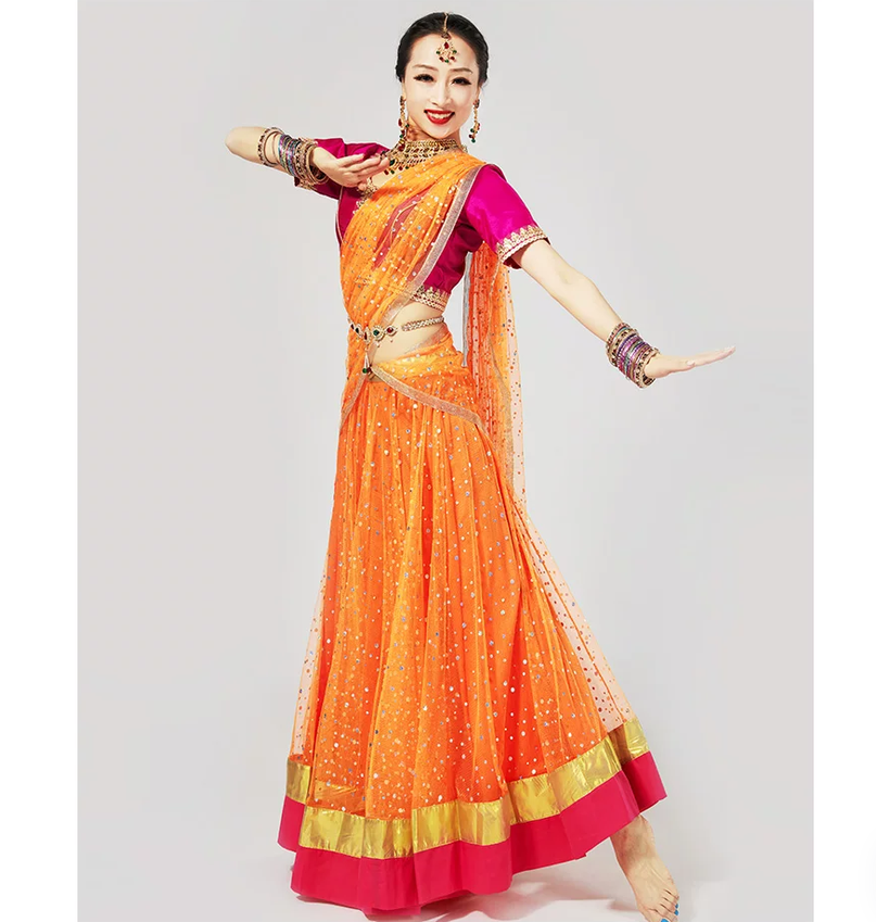 インド舞踊衣装 パフォーマンス衣装 スリムフィット ビッグス - Salwar Kameez Set のレビューと価格
