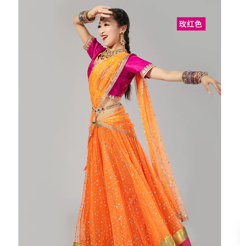 インド舞踊衣装 パフォーマンス衣装 スリムフィット ビッグス - Salwar Kameez Set のレビューと価格