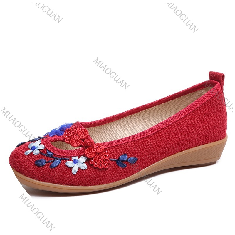 刺繍入り女性用コンフォートウェッジプラットフォームシューズ、 - Ethnic Fashion Women のレビューと価格
