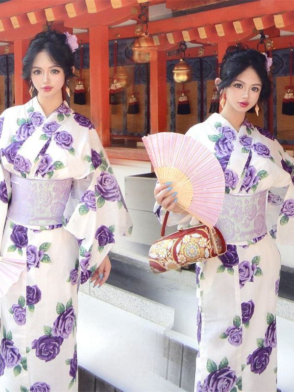 伝統的な日本の着物スタイルの写真撮影用ドレス女性用エスニック - Ethnic Fashion Online のレビューと価格